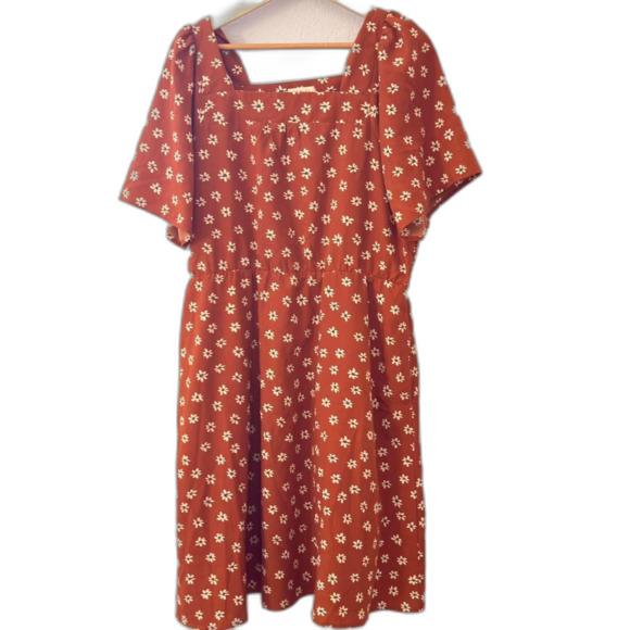 Source Unknown Dresses & Skirts - Roolee Women's Orange Floral Dress L